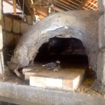 The wood fired oven opening area close shot.