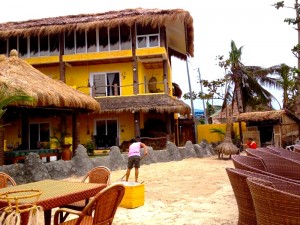 preparing the front beach for a new shiny Malapascua day
